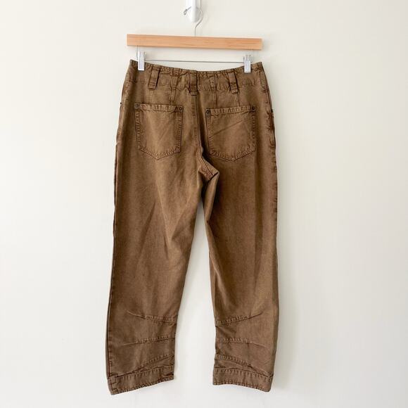 Free People We The Free NWT Supersonic Slim Crop Breen Brown Pants, Size 2 - Picture 5 of 13